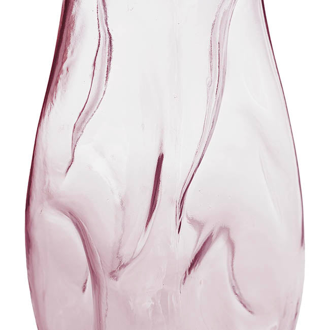 Glass Wavy Tall Vase Tint Plum (16x28cmH)