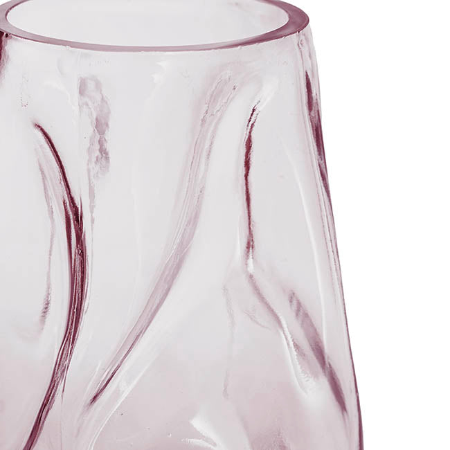 Glass Wavy Tall Vase Tint Plum (16x28cmH)
