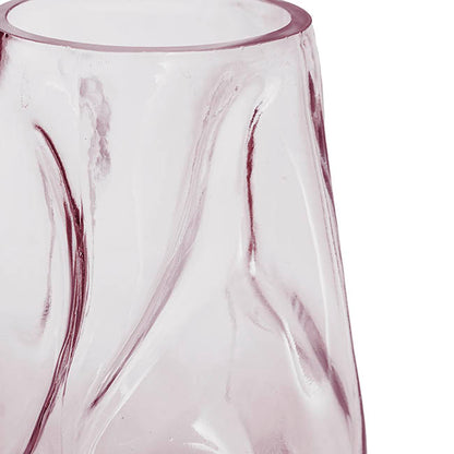 Glass Wavy Tall Vase Tint Plum (16x28cmH)