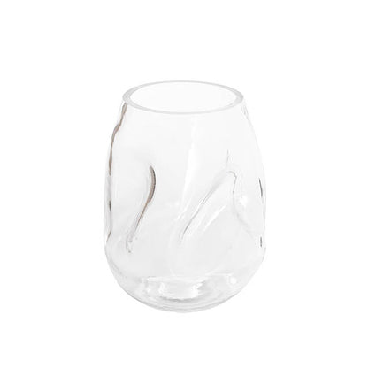 Glass Wavy Vase Clear (15x18cmH)