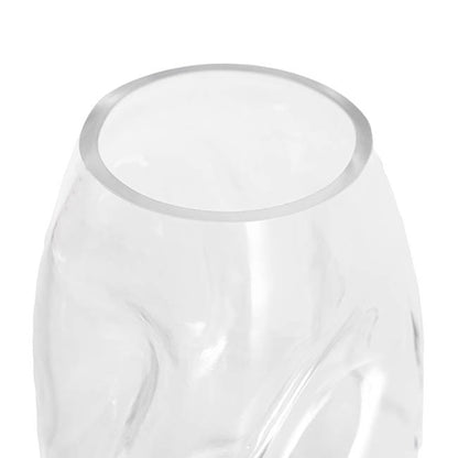 Glass Wavy Vase Clear (15x18cmH)