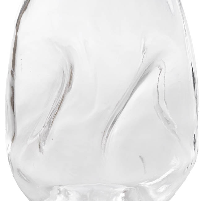 Glass Wavy Vase Clear (15x18cmH)