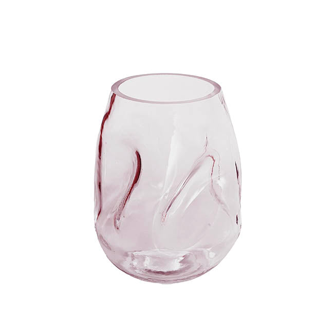 Glass Wavy Vase Tint Plum (15x18cmH)