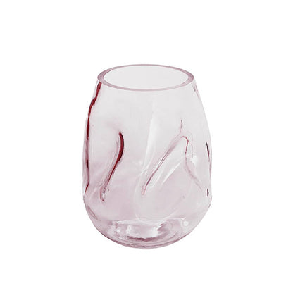 Glass Wavy Vase Tint Plum (15x18cmH)