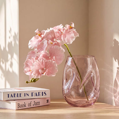 Glass Wavy Vase Tint Plum (15x18cmH)