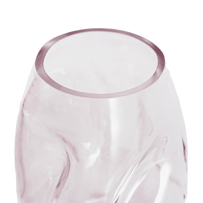 Glass Wavy Vase Tint Plum (15x18cmH)