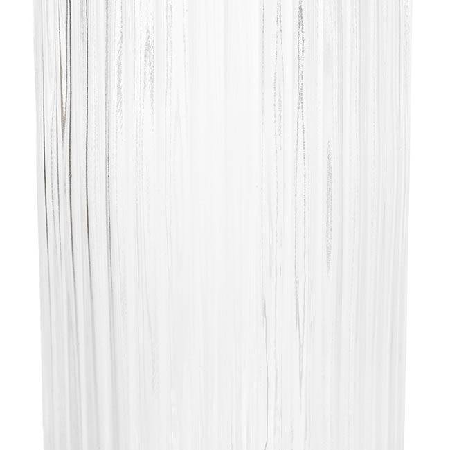 Glass Ribbed Cylinder Tall Vase Clear (12x30cmH)