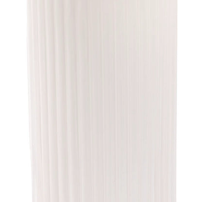 Glass Ribbed Cylinder Vase White (10x20cmH)