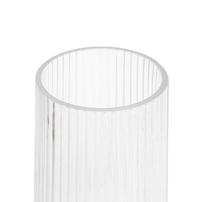 Glass Ribbed Cone Vase Clear (13x20cmH)