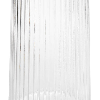 Glass Ribbed Cone Vase Clear (13x20cmH)