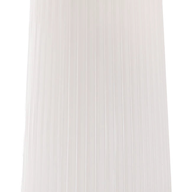 Glass Ribbed Cone Vase White (13x9TDx20cmH)