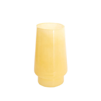 Glass Luna Curve Vase Solid Buttercream (14x23cmH)
