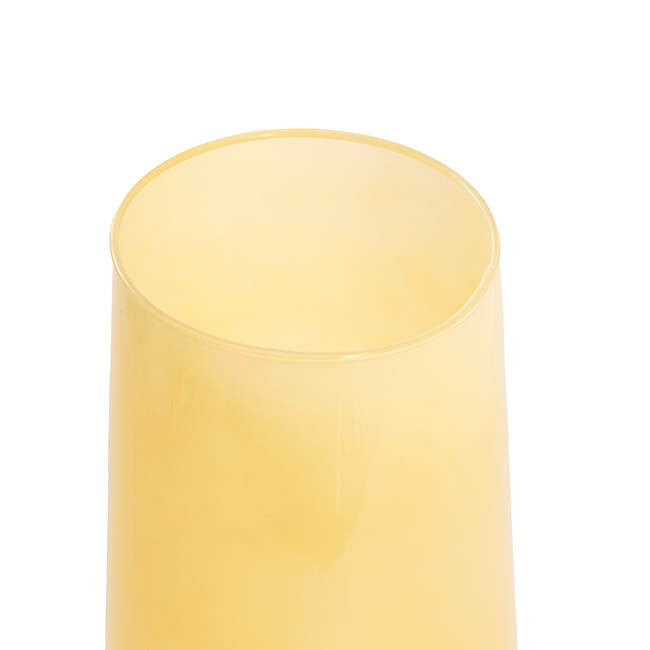 Glass Luna Curve Vase Solid Buttercream (13x20cmH)