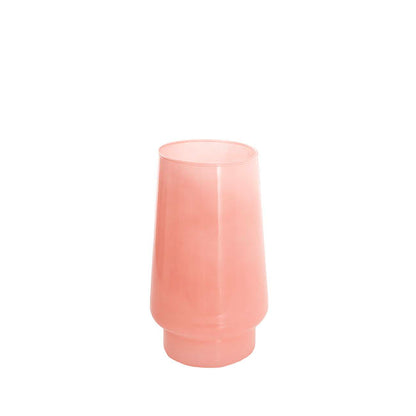 Glass Luna Curve Vase Solid Pink (13x20cmH)