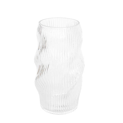 Glass Ripple Twist Vase Clear (15x25cmH)