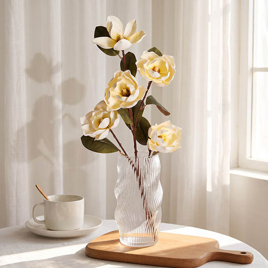 Glass Ripple Twist Vase Clear (15x25cmH)