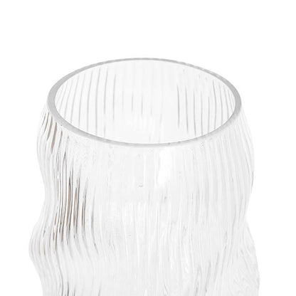 Glass Ripple Twist Vase Clear (15x25cmH)