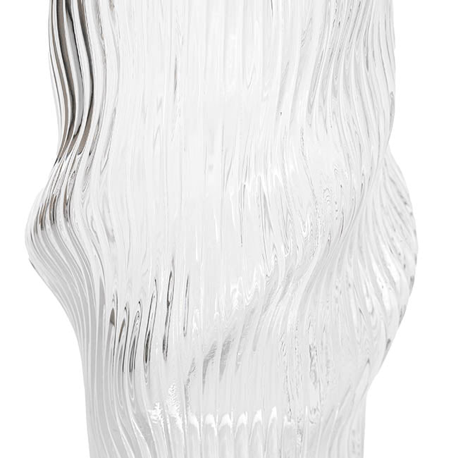 Glass Ripple Twist Vase Clear (15x25cmH)