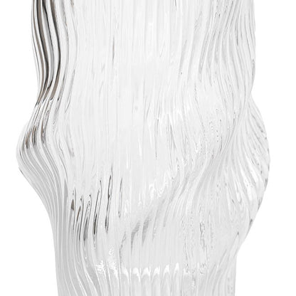 Glass Ripple Twist Vase Clear (15x25cmH)