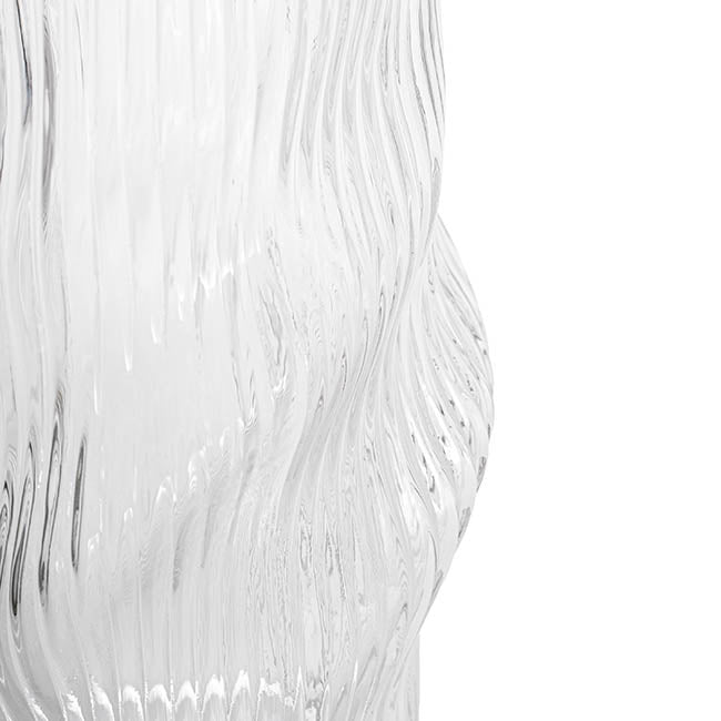 Glass Ripple Twist Vase Clear (15x25cmH)