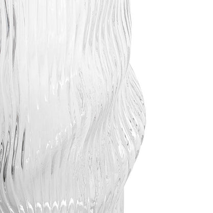 Glass Ripple Twist Vase Clear (15x25cmH)