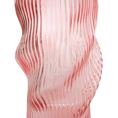 Glass Ripple Twist Vase Dusty Pink (15x25cmH)