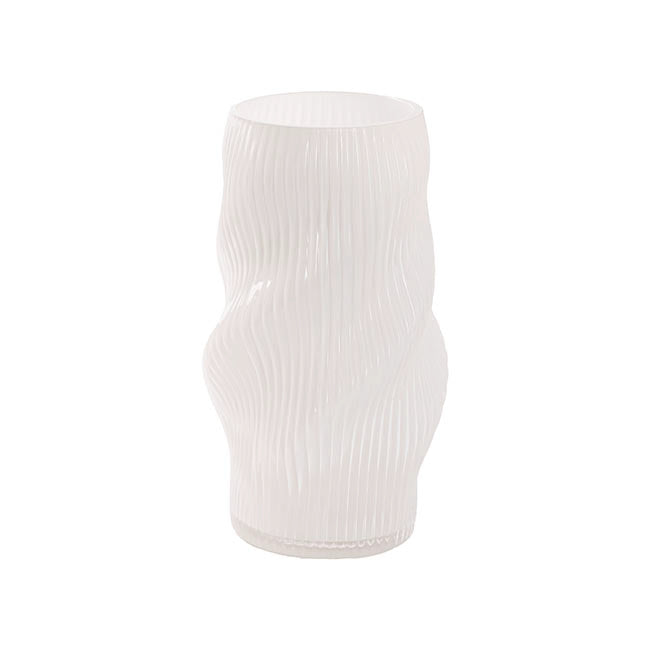 Glass Ripple Twist  Vase White (15x11TDx25cmH)