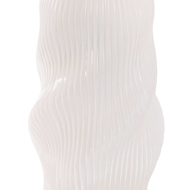 Glass Ripple Twist  Vase White (15x11TDx25cmH)
