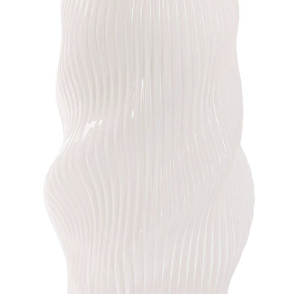 Glass Ripple Twist  Vase White (15x11TDx25cmH)