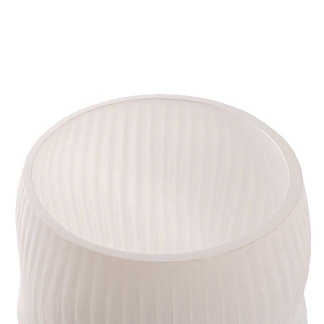 Glass Ripple Twist  Vase White (15x11TDx25cmH)
