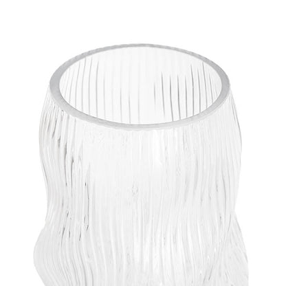 Glass Ripple Twist High Vase Clear (15x30cmH)