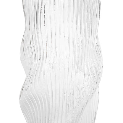 Glass Ripple Twist High Vase Clear (15x30cmH)