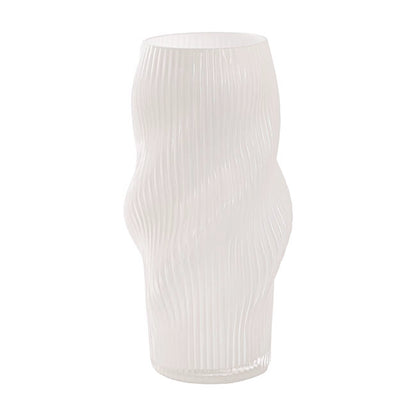 Glass Ripple Twist High Vase White (15x11TDx30cmH)