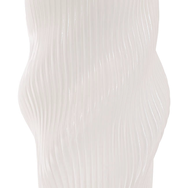 Glass Ripple Twist High Vase White (15x11TDx30cmH)