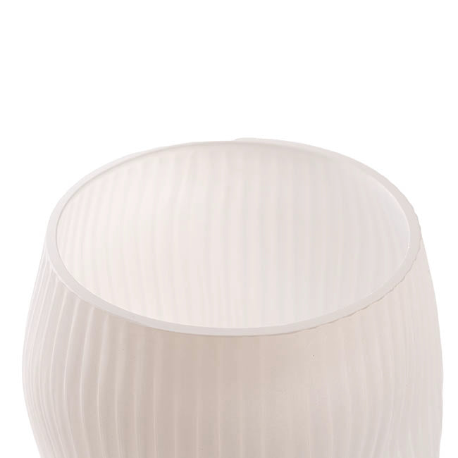 Glass Ripple Twist High Vase White (15x11TDx30cmH)