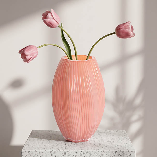 Glass Candy Vase Solid Dusty Pink (20x28cmH)
