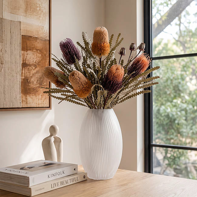 Glass Candy Vase Solid White (20x8TDx28cmH)