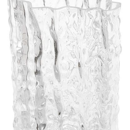 Glass Ripple Diamond Texture Vase Clear (15x22cmH)