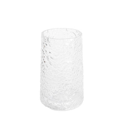 Glass Ripple Cone Texture Vase Clear (13x20cmH)