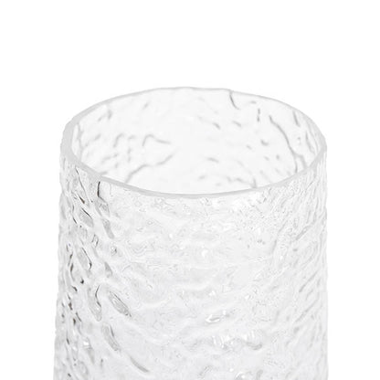 Glass Ripple Cone Texture Vase Clear (13x20cmH)