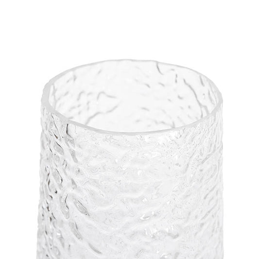 Glass Ripple Cone Texture Vase Clear (13x20cmH)