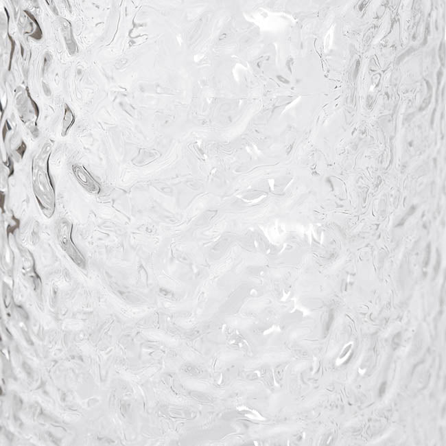 Glass Ripple Cone Texture Vase Clear (13x20cmH)