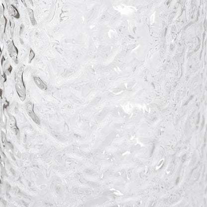 Glass Ripple Cone Texture Vase Clear (13x20cmH)