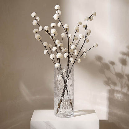 Glass Ripple Cylinder Texture Vase Clear (12x30cmH)