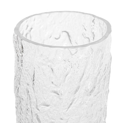 Glass Ripple Cylinder Texture Vase Clear (12x30cmH)