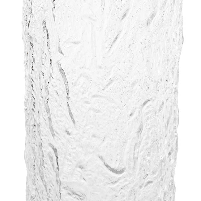 Glass Ripple Cylinder Texture Vase Clear (12x30cmH)