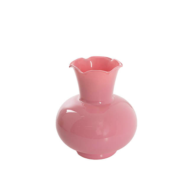 Glass Pomegranate Posy Vase Solid Peach (17x20cmH)