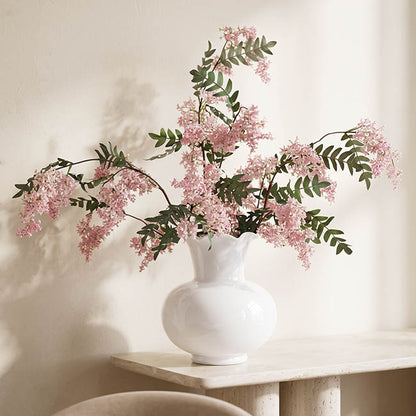 Glass Pomegranate Posy Vase Solid White (17x20cmH)