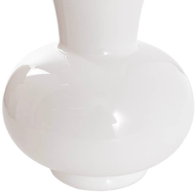 Glass Pomegranate Posy Vase Solid White (17x20cmH)