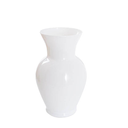 Glass Ginger Vase Solid White (17x28cmH)